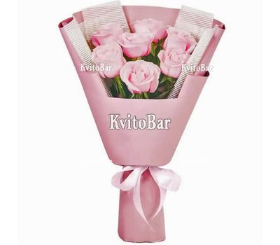 7 рожевих троянд