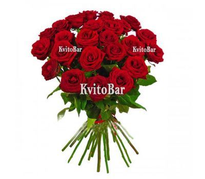 Букет із 21 червоної троянди