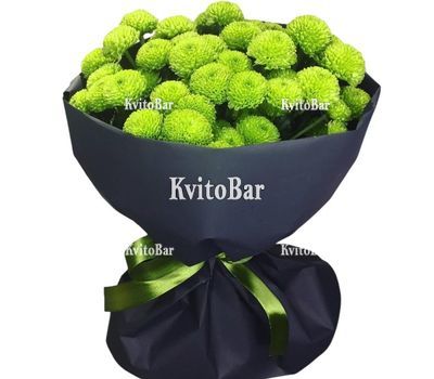 Букет зелених хризантем