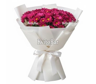 Букет із 13 червоних хризантем