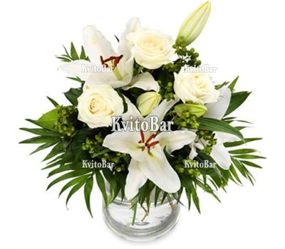 Букет із лілії і троянд