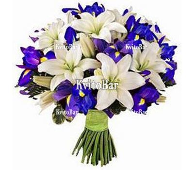 Букет із лілій та ірисів