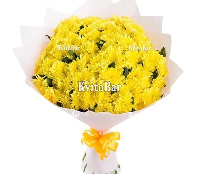 Букет із жовтих хризантем