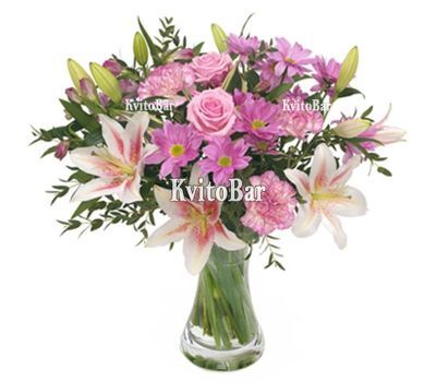 Рожево-білий букет