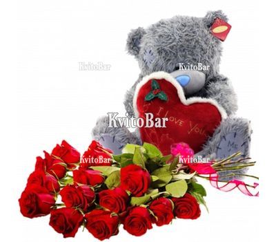 Soft toy with flowers