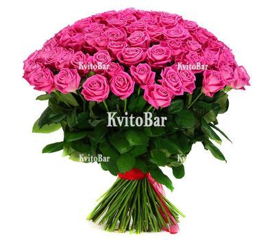 101 рожева троянда 60 см