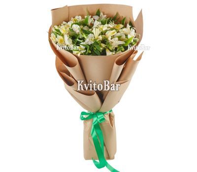 11 white alstromeries