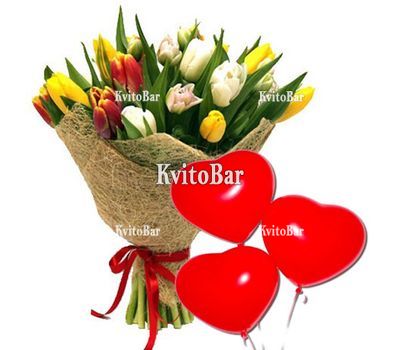 15 тюльпанів і кульки