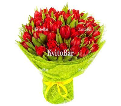 45 червоних тюльпанів