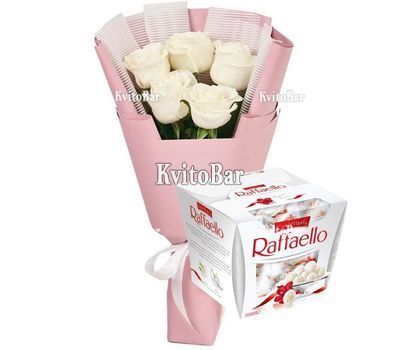 5 троянд і Raffaello