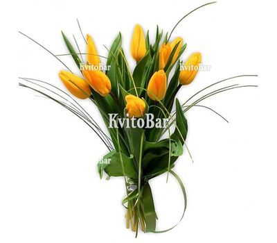 9 жовтих тюльпанів