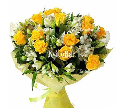 Альстромерії і троянди