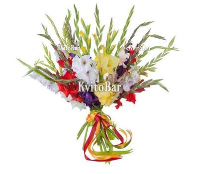 Барвистий букет гладіолусів