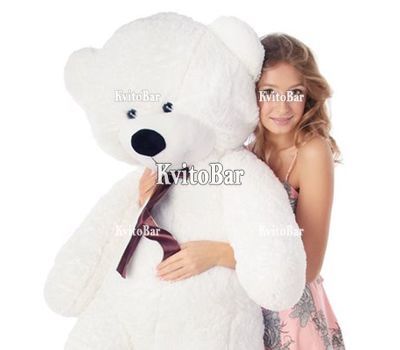 Білий м'який ведмедик 120 см