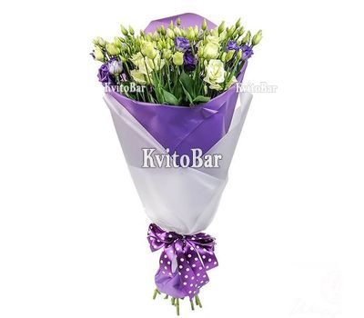 Букет з білих та фіолетових еустом