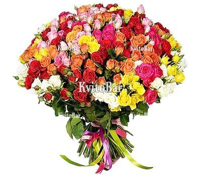 Букет із 101 кущової троянди