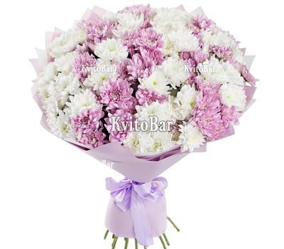 Букет із 13 хризантем різного кольору