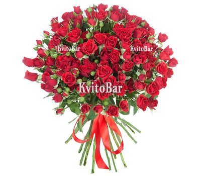 Букет із 17 кущових червоних троянд
