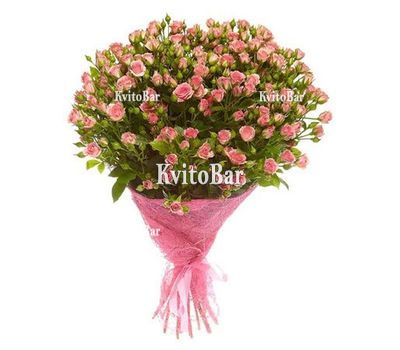 Букет з 25 рожевих кущових троянд