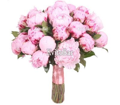 Букет із 35 рожевих півоній