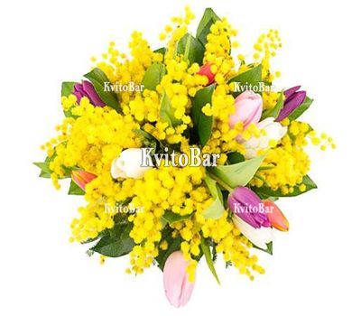 Букет із мімозою