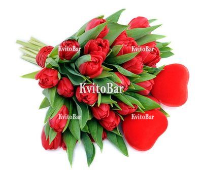 Bouquet of tulips for Valentine's Day