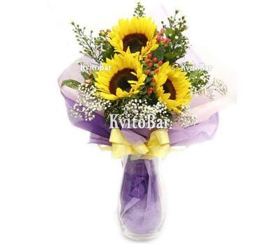 Букет 3 подсолнуха