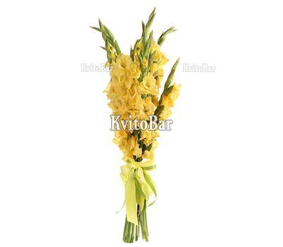 Букет желтых гладиолусов