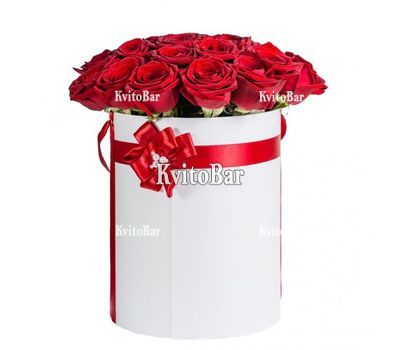 Червоні українські троянди в коробці