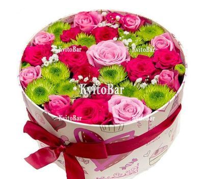 Box with bright flowers