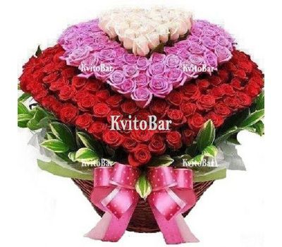 Кошик з 501 троянди