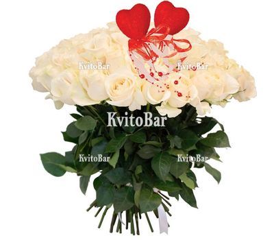 Букет із 45 білих троянд