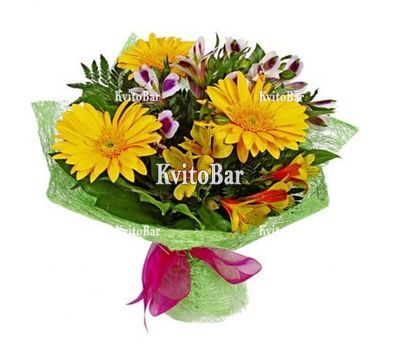 Букет із альстромерій і гербер