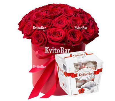 Шикарні троянди в капелюшній коробці