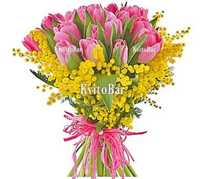 Тюльпани і мімози