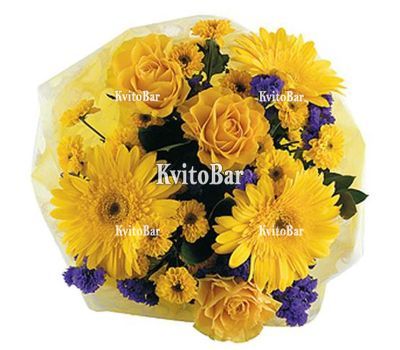 Yellow roses and gerberas