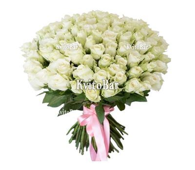 101 біла троянда 40 см
