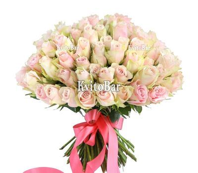 101 кремово-рожева троянда 40 см