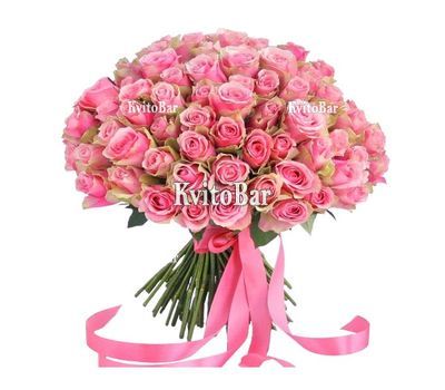 101 рожева троянда 40 см