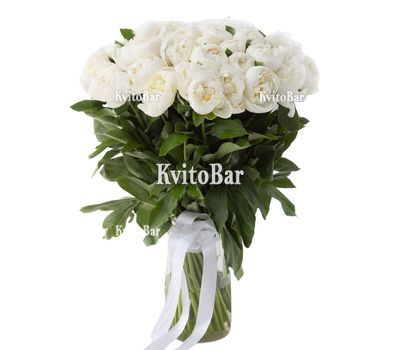 Букет із 45 білих півоній