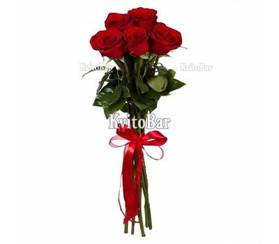 5 червоних імпортних троянд