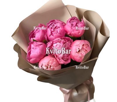 7 рожевих півоній