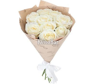 9 white roses in craft