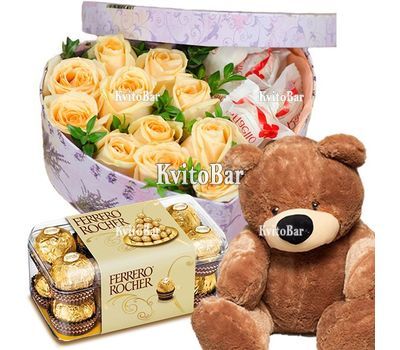 11 cream roses in a box