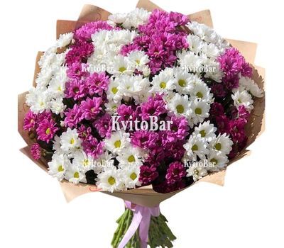 Разноцветный букет хризантем