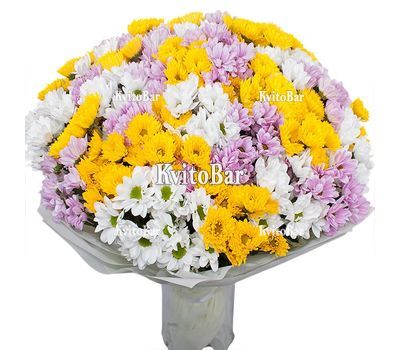 Великий букет з 35 хризантем
